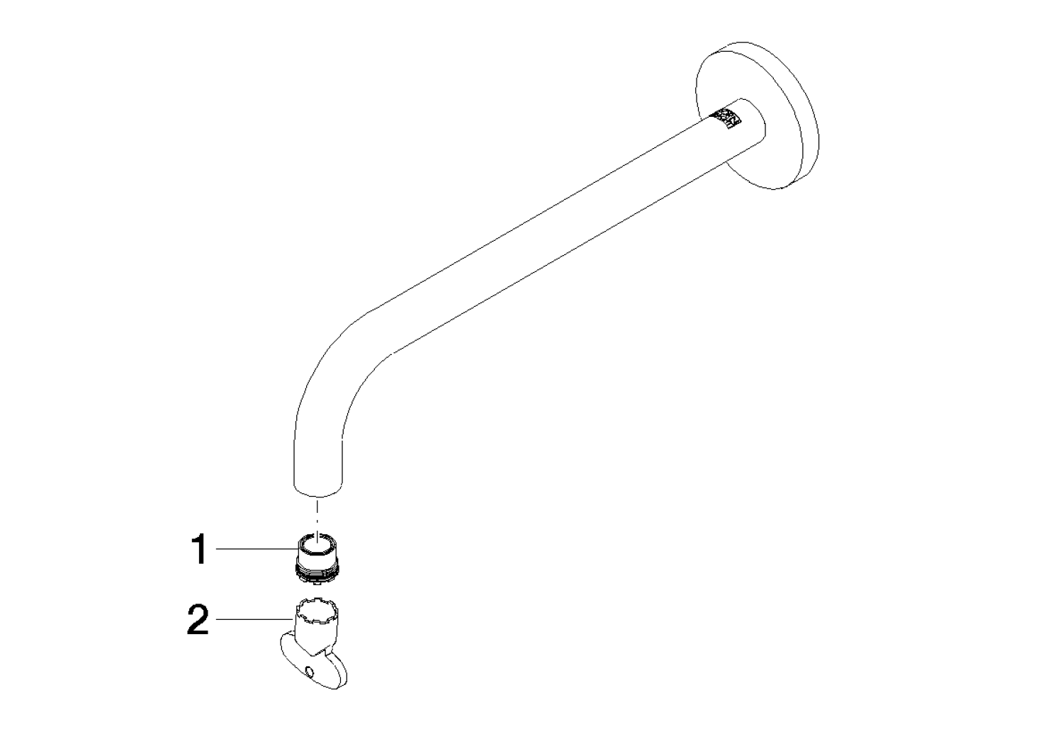DO Auslauf für Waschtisch Wand ET 90282235200 250 mm, 5,7 l/min. Chrom