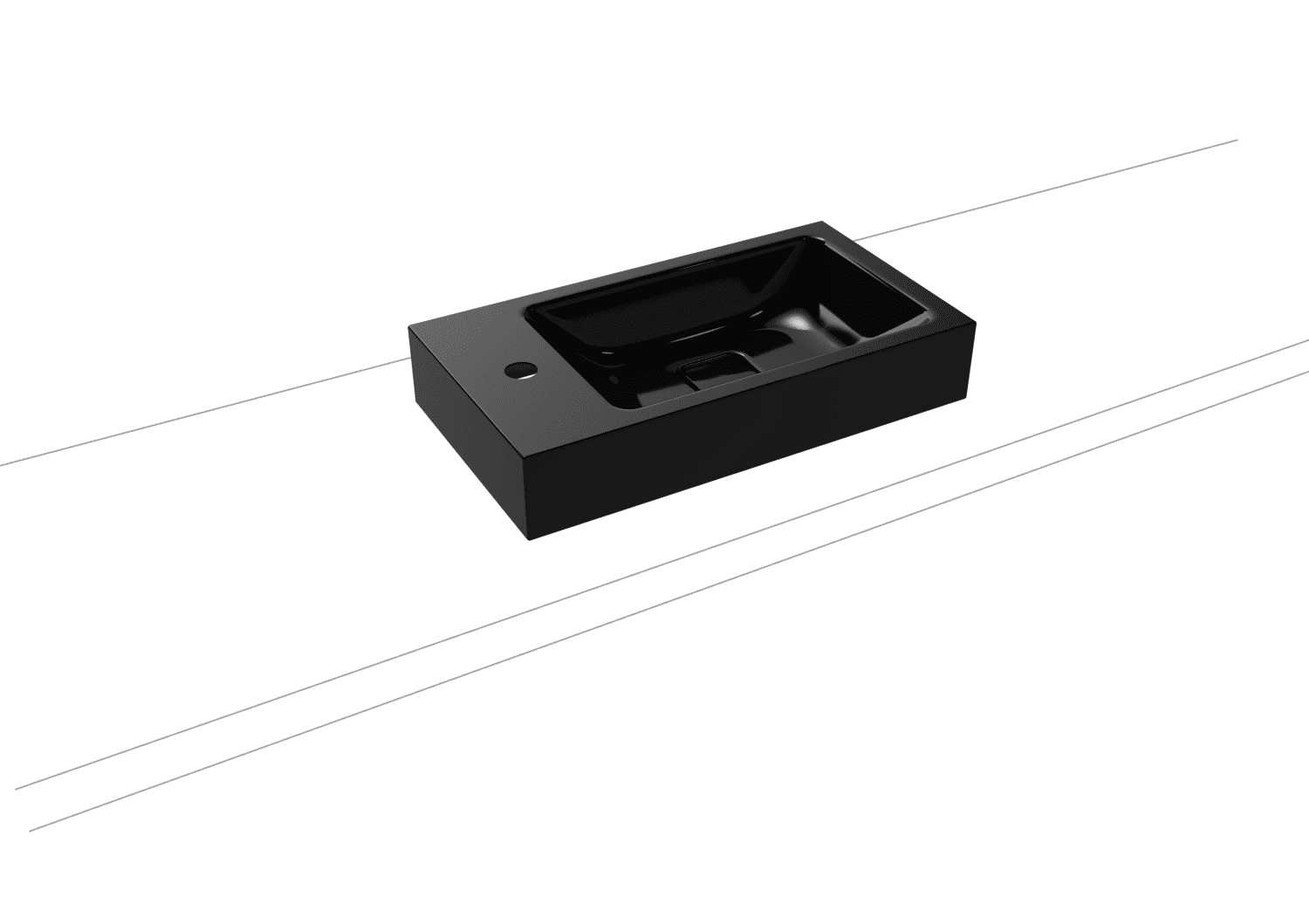 KA WB CONO AUFSATZ-HANDWASCHTISCH Mod. 3074,550x300mm,schw,PEFF,AD,m. 1HL,oÜL