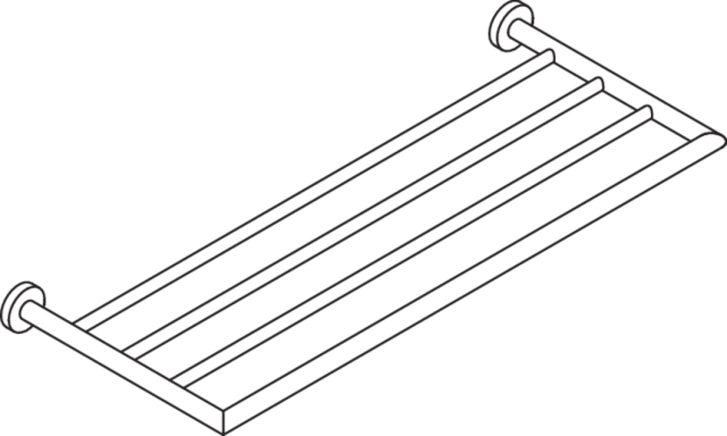 HEWI Badetuchablage, verchromt, B:644 mm