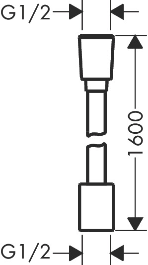 Hansgrohe Textilbrauseschlauch Axor 1600mm mit konischer/zylindrischer Mutter MW