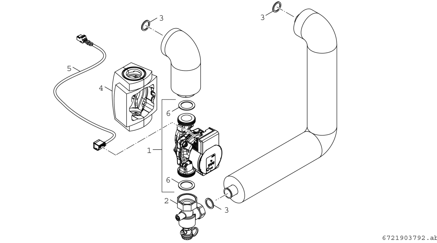 BOSCH Hybrid-Komponente HF-HY-BY25 Rohrgruppe Hybrid Bypass