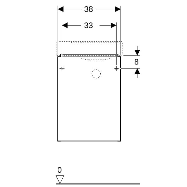Geberit Xeno2 Unterschrank f. Handwaschbecken mit einer Tür, 38x52,5x26,5cm, weiß