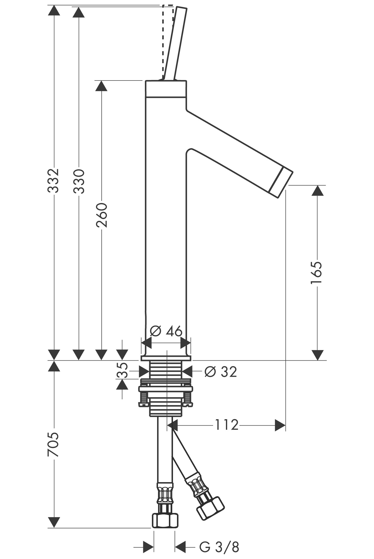 Hansgrohe Waschtischmischer 170 Axor Starck PRG
