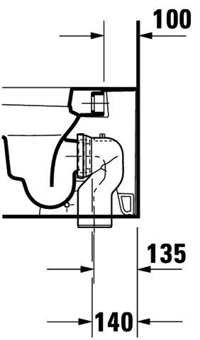 DU Stand-WC Happy D.2 570 mm Tiefspüler, Abg.waagr., BTW, weiß