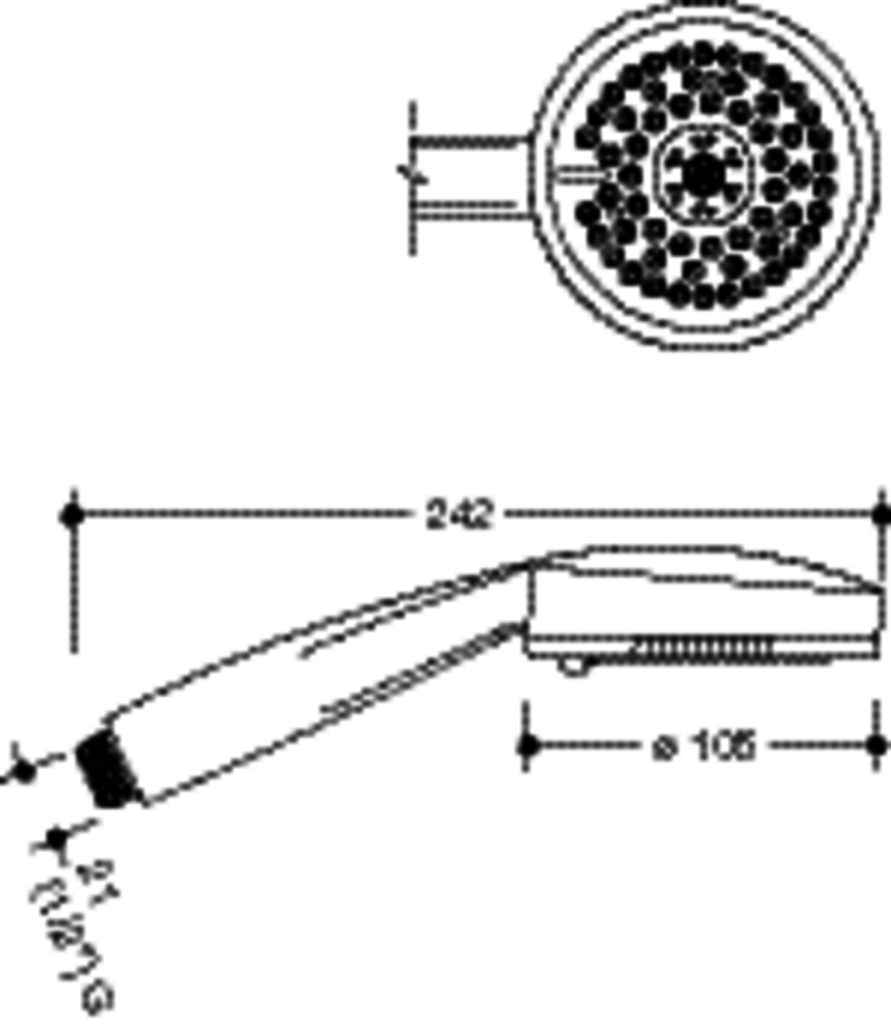 HEWI Handbrause, d:105 mm, 3 Strahl, Chrom