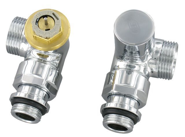 Flamco Design-Therm.-Ventil-Set Wi.eck D3933 G1/2a x G3/4a EK, M30x1,5, MS verchr.