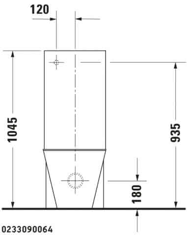 DU Stand-WC Kombi Starck 1 640 mm Tiefspüler, f.SPK, Abg.Vario, weiß