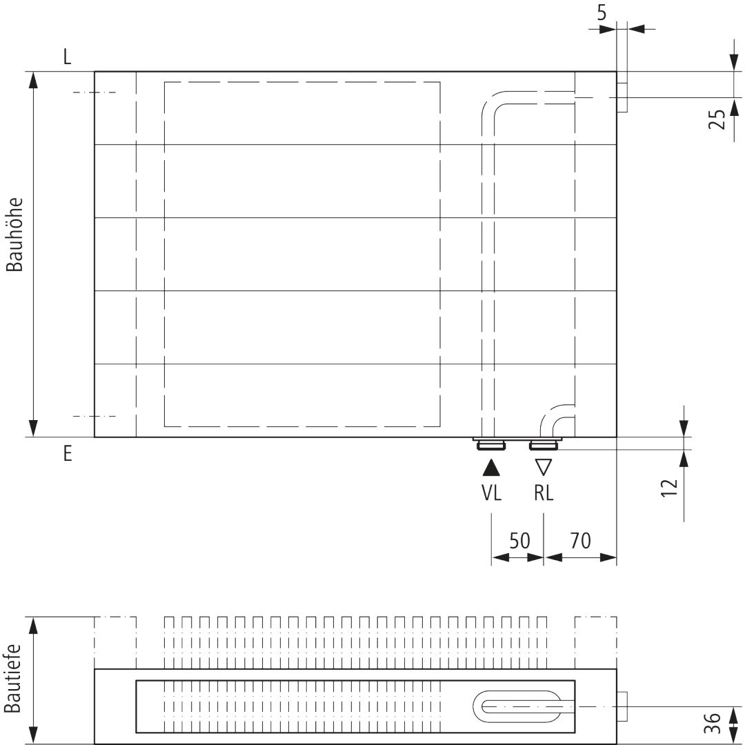 Kermi V-Heizwand HHV T22 BH490x122x1400 QN2055, weiß, 6bar,m.Abd.,Ausf. re,L260