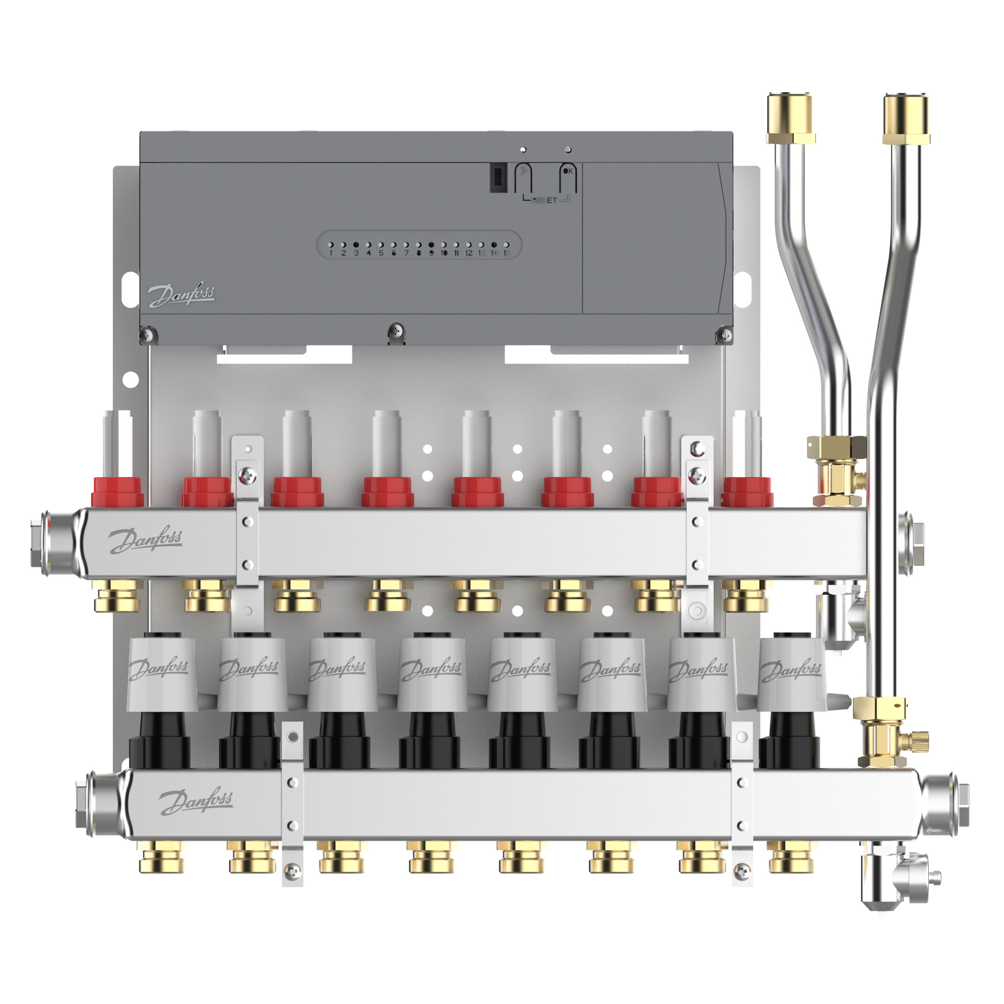 Danfoss Heizkreisverteiler Typ SGCi 8 HK u. Icon2 Hauptregler, TWA-A 230V