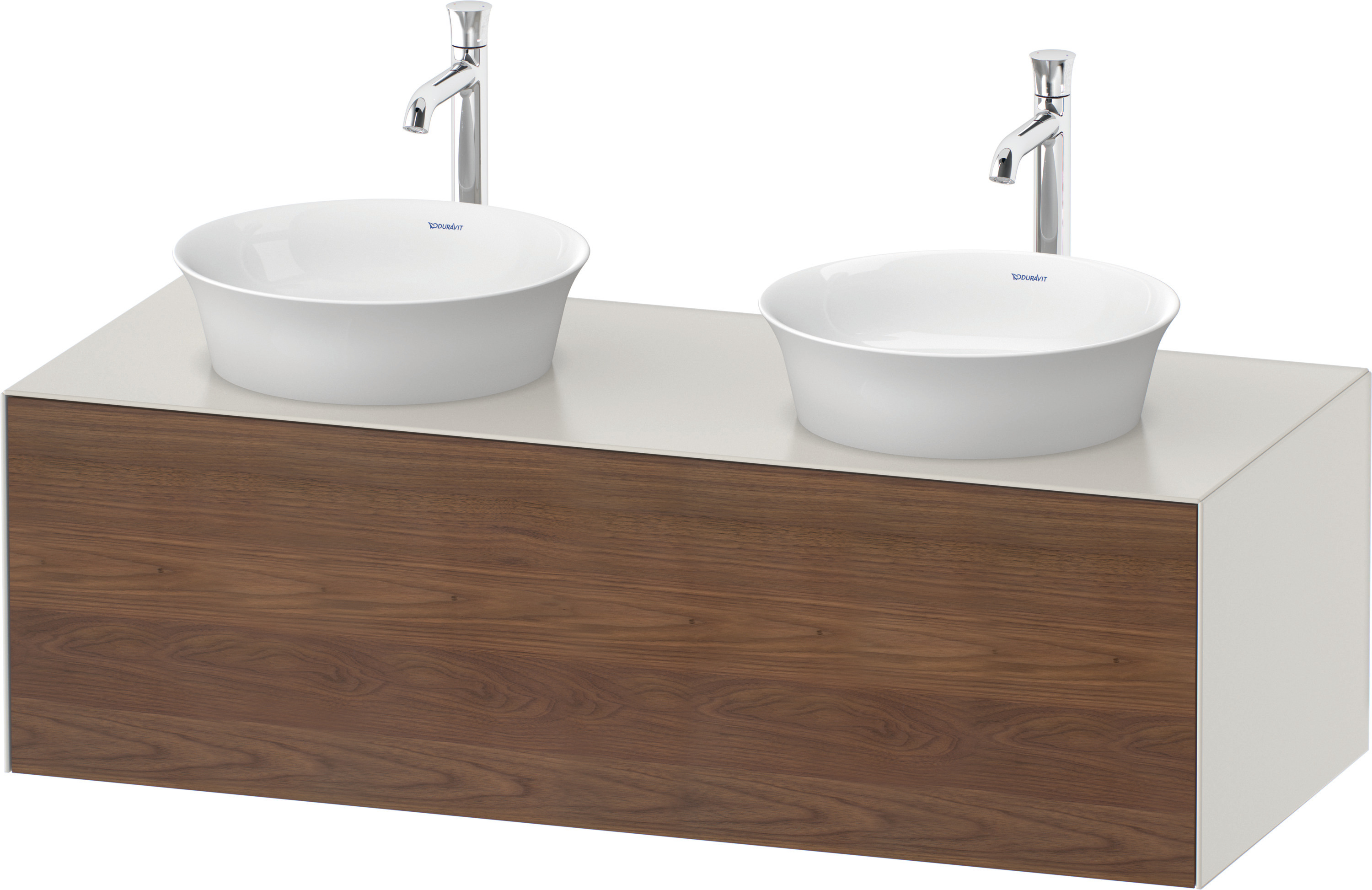 Duravit WTU White Tulip wandh,1 Auszug,Beids 408x1300x550mm,Am.Nussb.m/Nord.Weiß Sdm