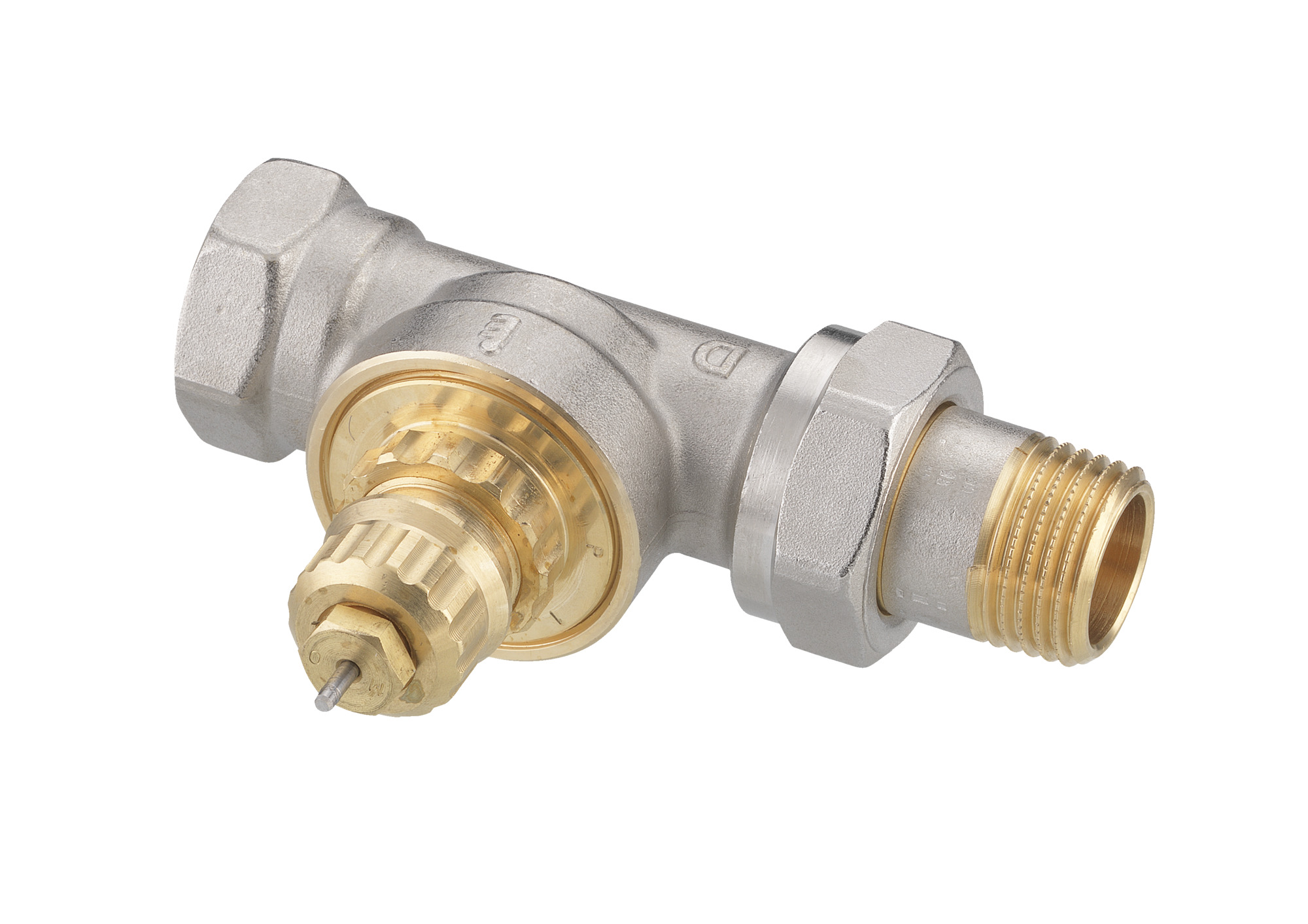 Danfoss Ventilgehäuse RA-G 15 R 1/2, Durchgang, matt vernickelt