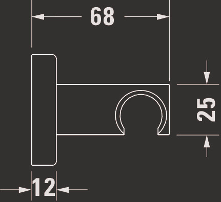 Duravit Brausehalter 55x102 Rosette Eckig Chrom HG