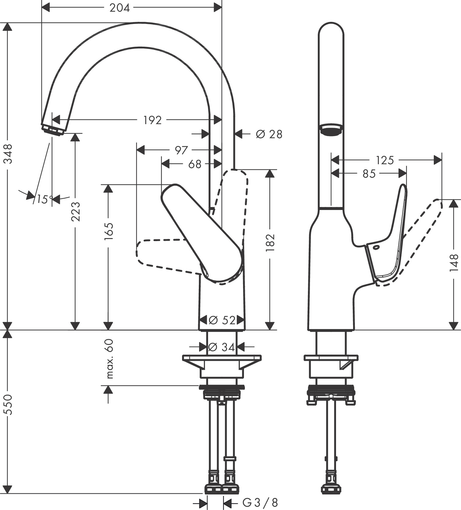 Hansgrohe Spültischmischer 220 Focus M42  1jet chrom