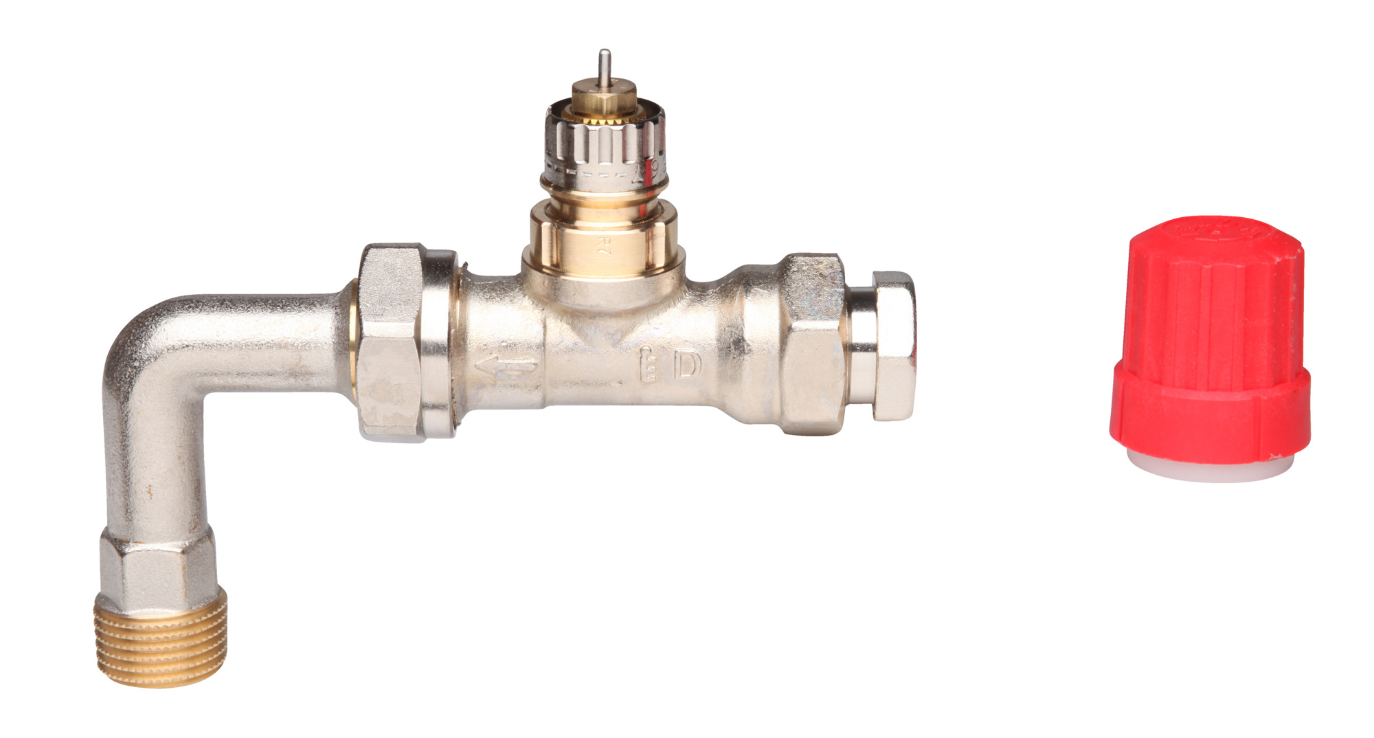 Danfoss Ventilgehäuse RA-K Durchgang mit Bogen, R 1/2, kv: 2,5