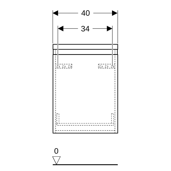 Geberit Renova Plan Seitenschrank, 1 Schubl. 40x55x44,5cm, lava
