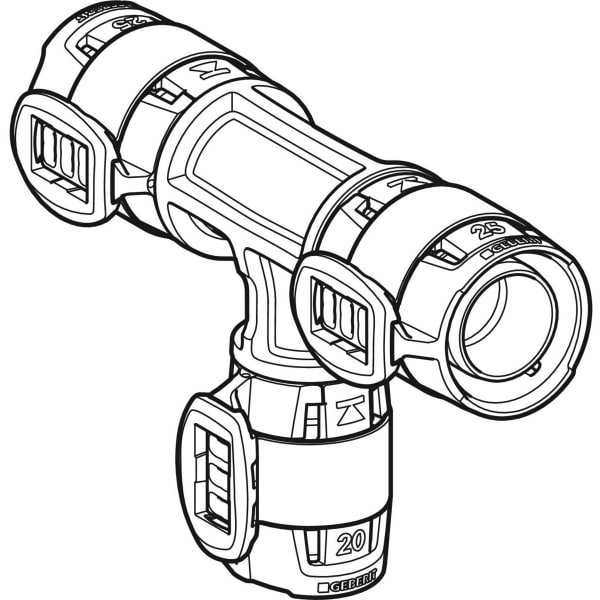 Geberit FlowFit T-Stück reduziert PPSU d32-25-32