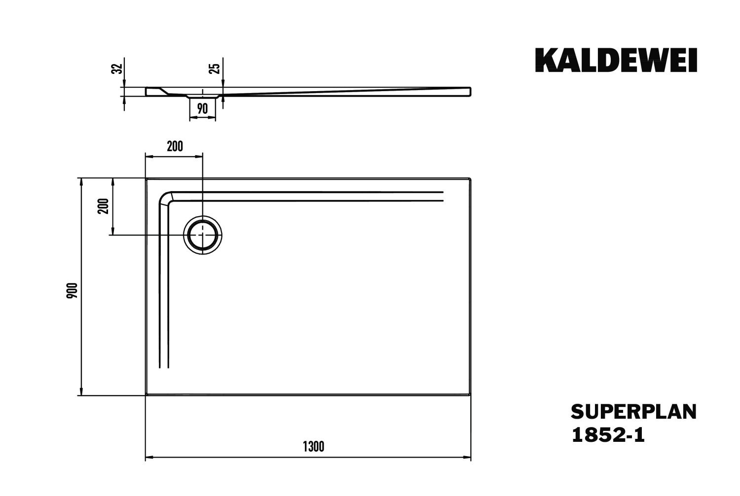 KA DW SUPERPLAN Mod.1852-1,900x1300mm, alpinweiß