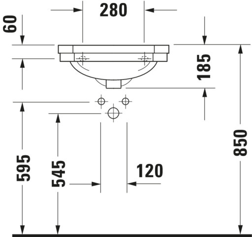 Duravit Handwaschbecken 1930 500 mm mit ÜL, mit HLB, 1 HL, weiß WonderGliss