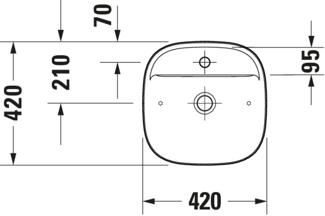 DU Aufsatzbecken 420mm Zencha, geschl. o.ÜL, m.HLB, 1 HL, Grau Seidenmatt