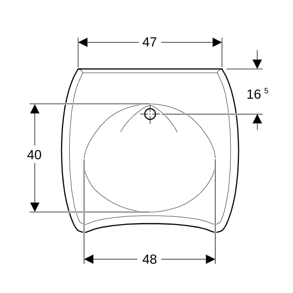 Geberit Vitalis WT, barrierefrei, 65x60cm o. Hl., m. Ül., weiß, KeraTect