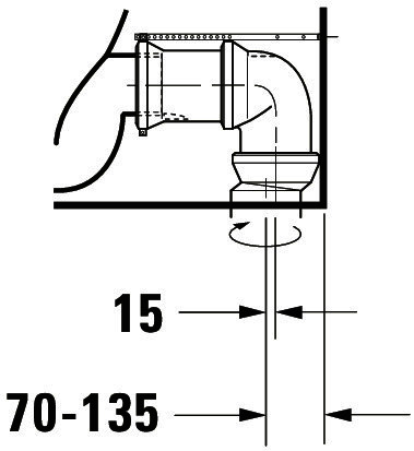 DU Stand-WC Kombi DuraStyle 700 mm Tiefspüler, f.SPK, Abg.Vario, weiß