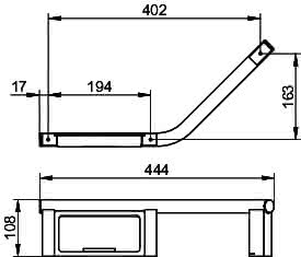KEUCO Haltegriff 135 Gr. Plan 14909, links m. Seifenablage, verchromt/schwarzgrau