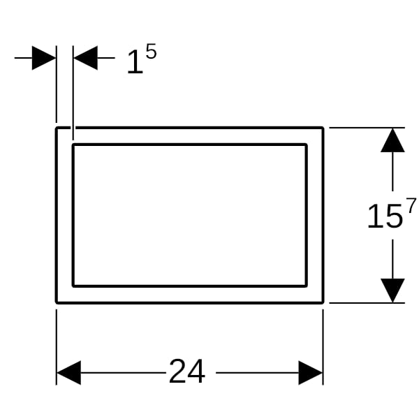 Geberit Sigma60 Abdeckrahmen, eckig für Betätigungsplatte, chrom gebü., Etc