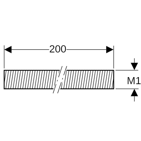 Geberit Gewindestange M10 L200 Verzinkt