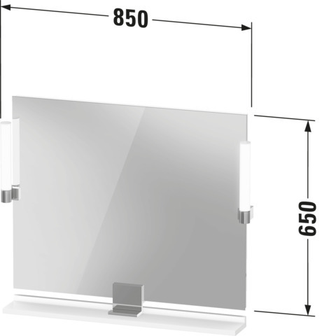 Duravit Sivida Spiegel 850x650x36,LED,Dimmf. Aufsatzl.Auß.,Sensor.,Chrom/Weiß Matt