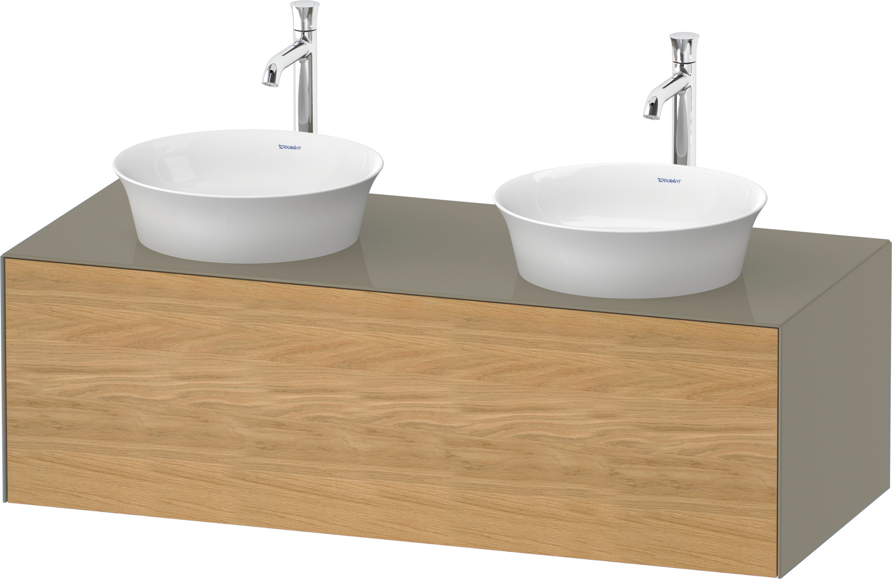 Duravit WTU White Tulip wandh,1 Auszug,Beids 408x1300x550mm, Eiche N.M/St.gr.HGL