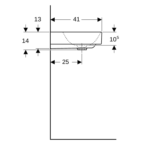 Geberit ONE Handwaschbecken 50x41 cm o. Hl., o. Ül., weiß, KeraTect
