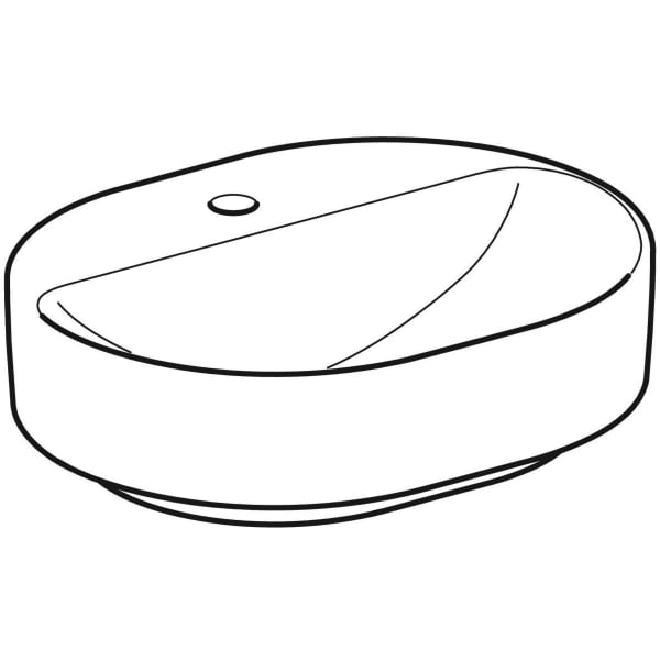 Geberit VariForm Aufsatz-WT, elliptisch mit Hahnlochbank, 50x40cm, o. Ül., weiß