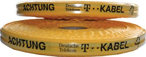 Trassenwarnband Aufdruck Achtung D.Telekom Kab.B.50mm L.250m gelb Trassenwarnband Aufdruck Achtung D.Telekom Kab.B.50mm L.250m gelb