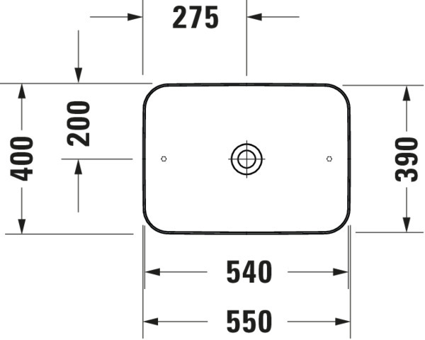 Duravit Aufsatzbecken Cape Cod 550mm Weiß Seidenmatt, o.ÜL, o.HLB, WG