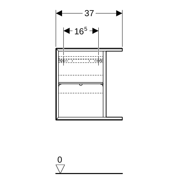 Geberit iCon Seitenelement wandhängend 37x40x24,5cm, Eiche