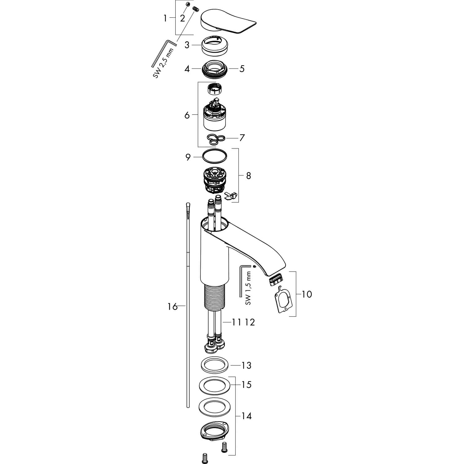Hansgrohe Waschtischmischer 110 Vivenis CoolStart mit Zugstangen-Ablaufg.chrom