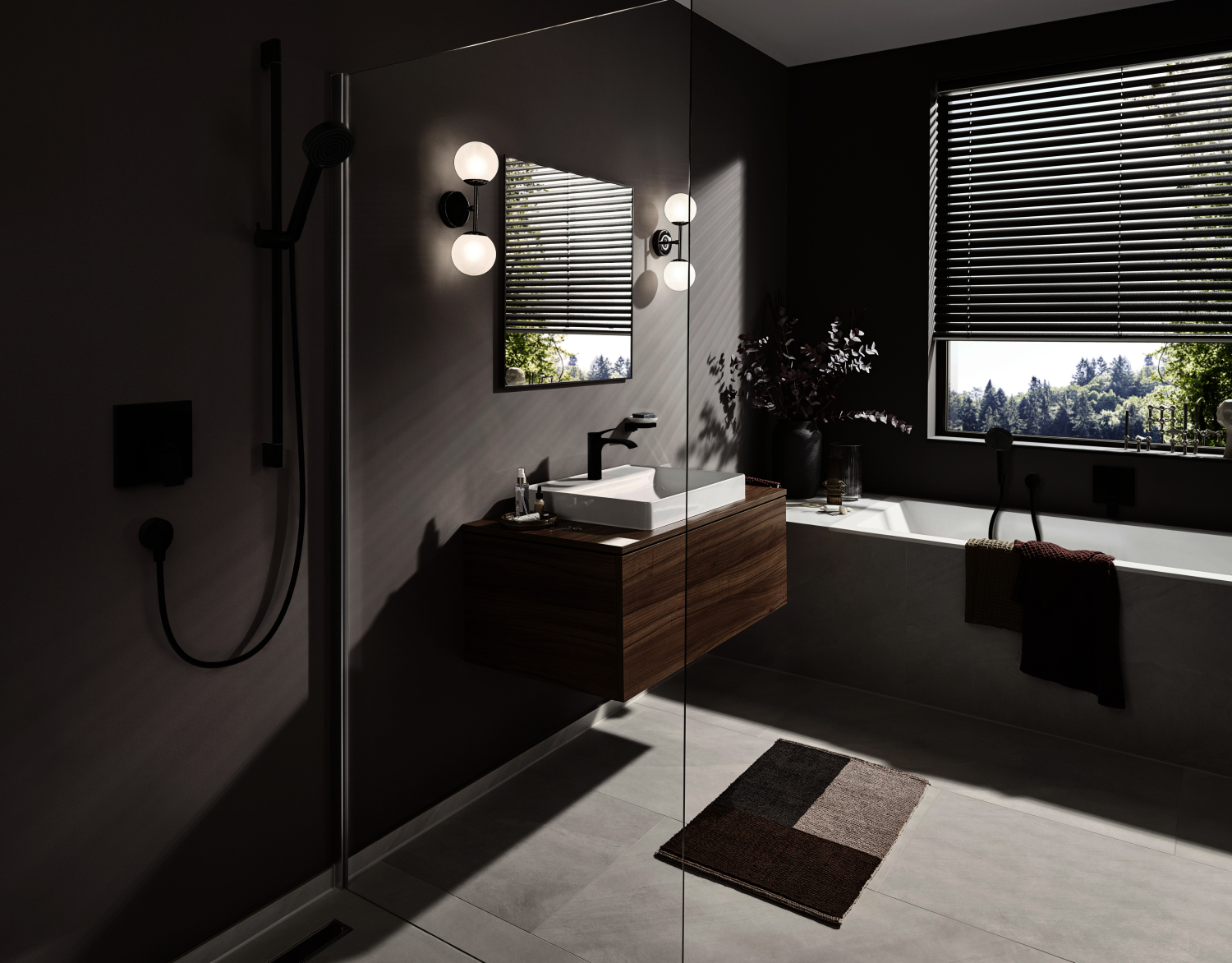 Hansgrohe Waschtischmischer 110 Vivenis m.Zugstangen-Ablaufgarnitur mattschwarz