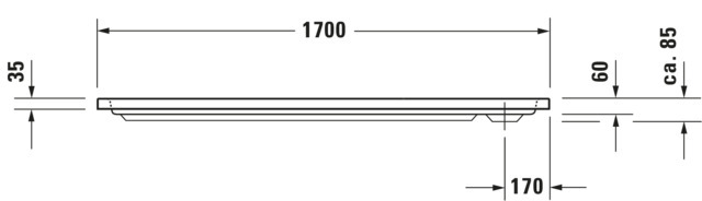 DU D-Code Duschwanne, Rechteckig, 1700x750x85 mm, Weiß, Sanitäracryl, Anti