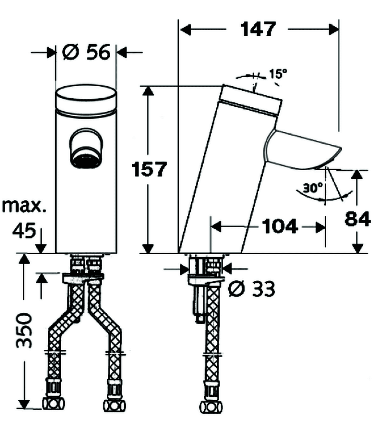 SCHELL WT-Arm. PURIS SC HD-M Selbstschl., Mischwasser, chrom