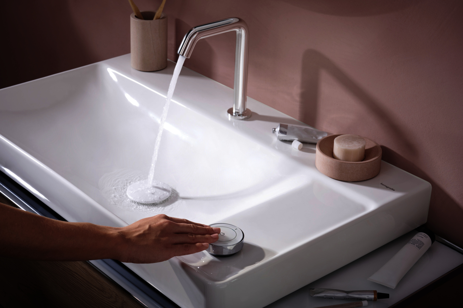 Hansgrohe 2-Loch WTM Tecturis S 150 mit unverschl.Ablaufgarnitur chrom
