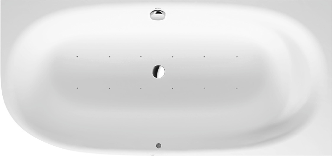 Duravit Cape Cod Whirlw. 1900x900mm Ecke R Nahtl.VK, Rückensch.1,Air-Syst.,Weiß M.