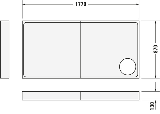 DU Starck Slimline Duschwanne, Rechteckig, 1800x900x65 mm, Weiß, Sanitä
