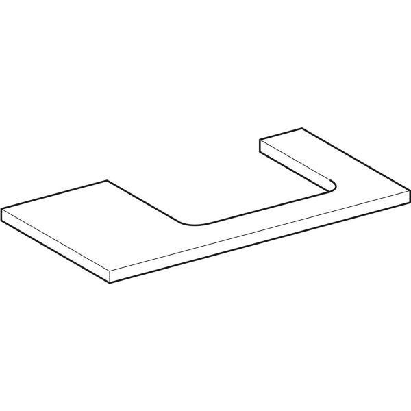 Geberit ONE WT-Platte, Ausschnitt re, für AWT 90x3x47cm, sandgrau hgl.