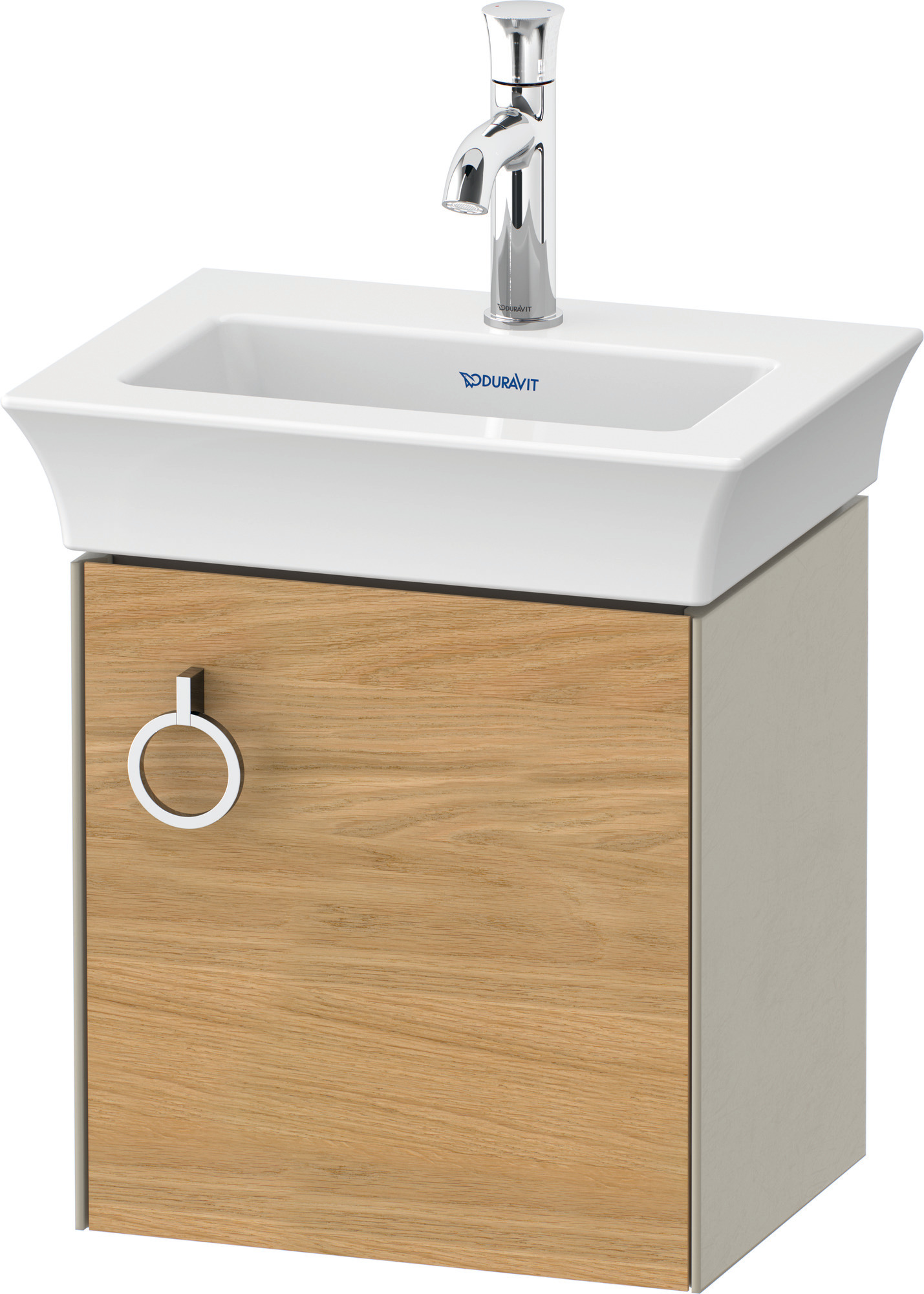 Duravit WTU wandh. White Tulip,1 Tür m.Griff 410x384x298,TA r.,Eiche N.M./Taupe Sdm.