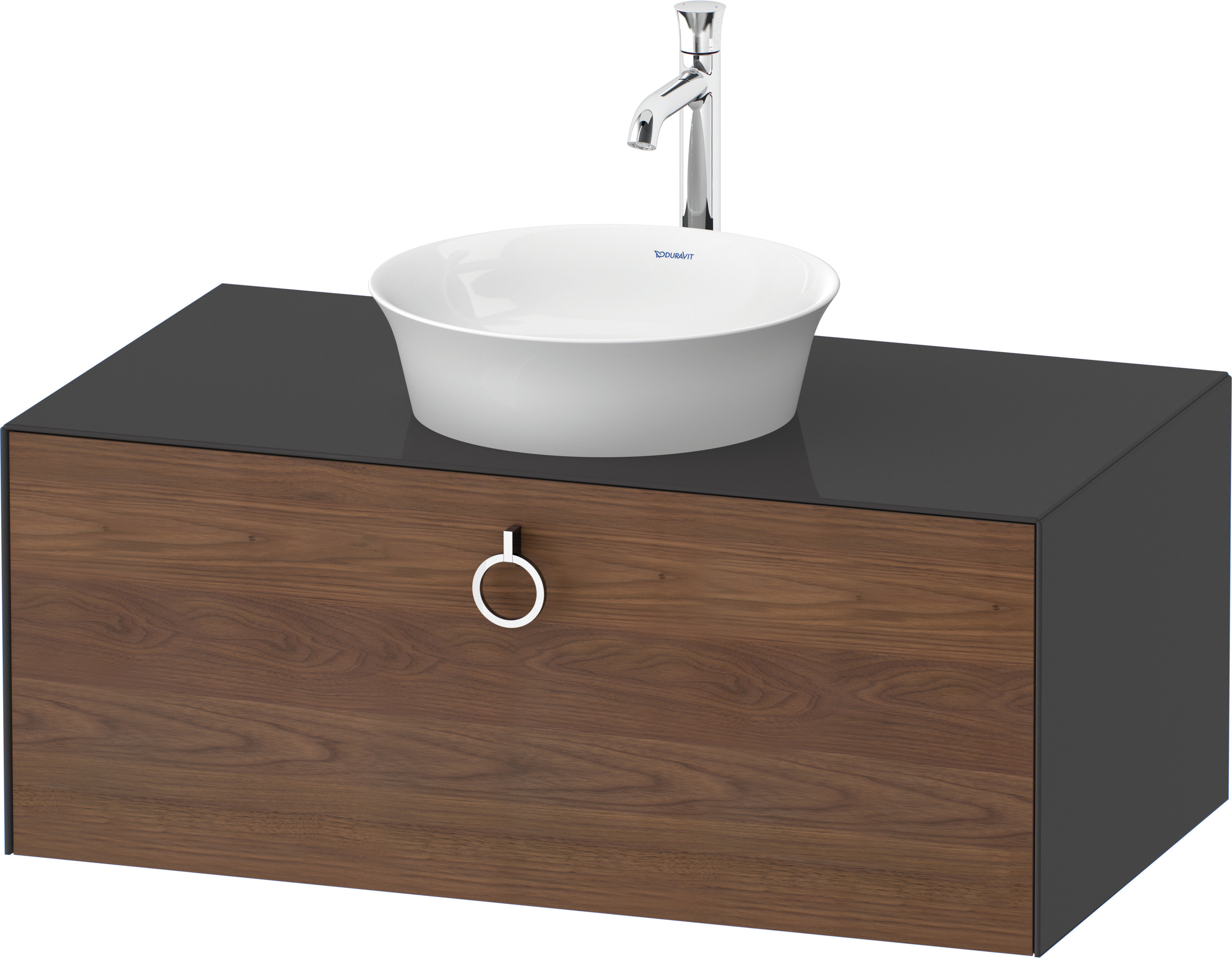 Duravit WTU wandh. White Tulip,1 Ausz.,mit Griff,408x1000x550,A.Nussb.M./Graph.HGL