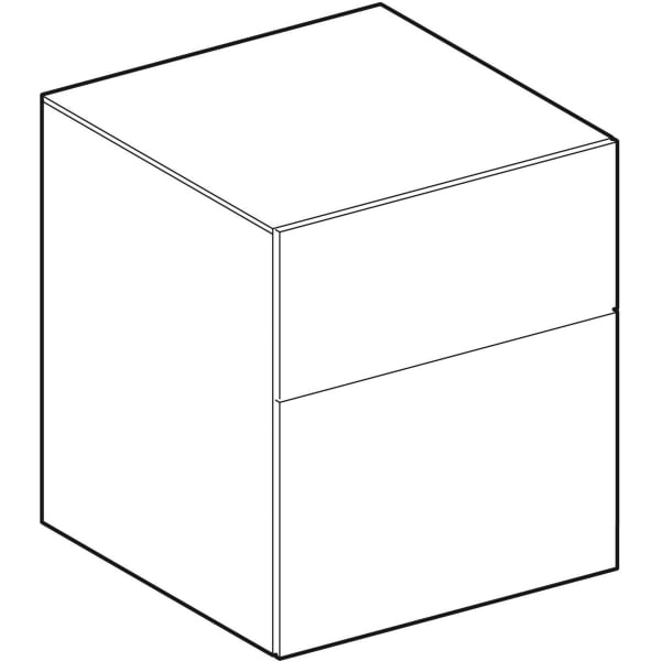 Geberit Xeno2 Seitenschrank mit 2 Schubladen 45x51x46,2cm, sculturagrau