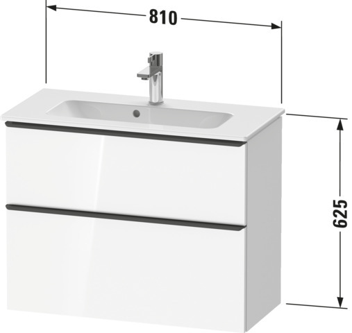 Duravit D-Neo WTU,Ausz:1,Schubk:1,GR:Chrom 810x372x625mm,Wandh,Nussbaum Matt,Dekor