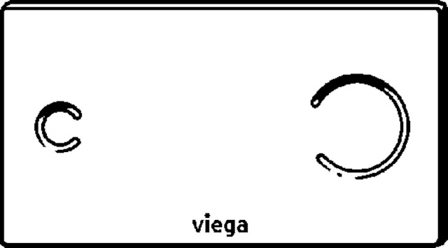 Viega WC Betätigungsplatte 8352.11 in 271 x 140mm, Glas / ESG klar/hellgrau