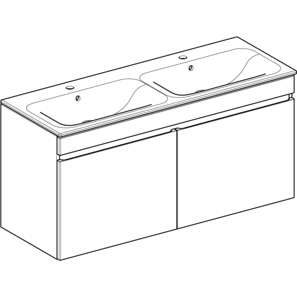 Geberit Renova Plan Set DMWT m. US, 2 Schubl. 130x62,2x48cm, lava/KeraTect