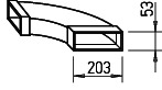 Helios FK-BH 200/90 Flachkanalbogen waagrecht 200x50 mm, 90 Grad Stahl verz.